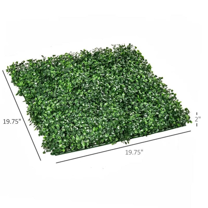 12pc Artificial Evergreen Milan Leaf Wall Panel Backdrop Privacy Garden Patio Screen Greenery