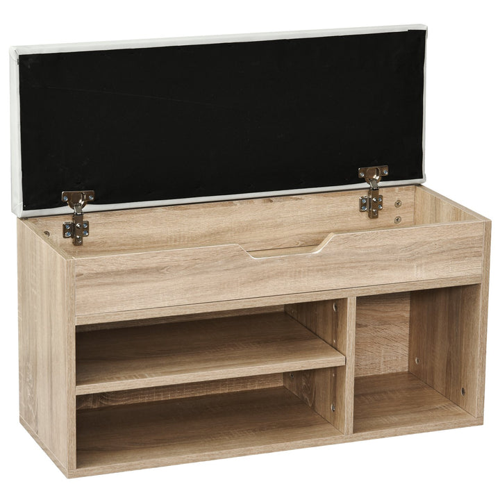 2-Tier Shoe Rack With Bench and Storage Compartments