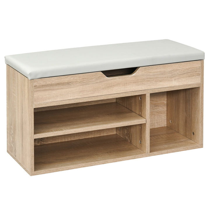 2-Tier Shoe Rack With Bench and Storage Compartments