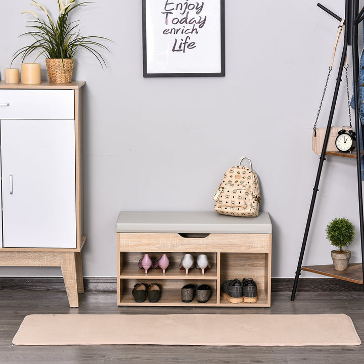 2-Tier Shoe Rack With Bench and Storage Compartments