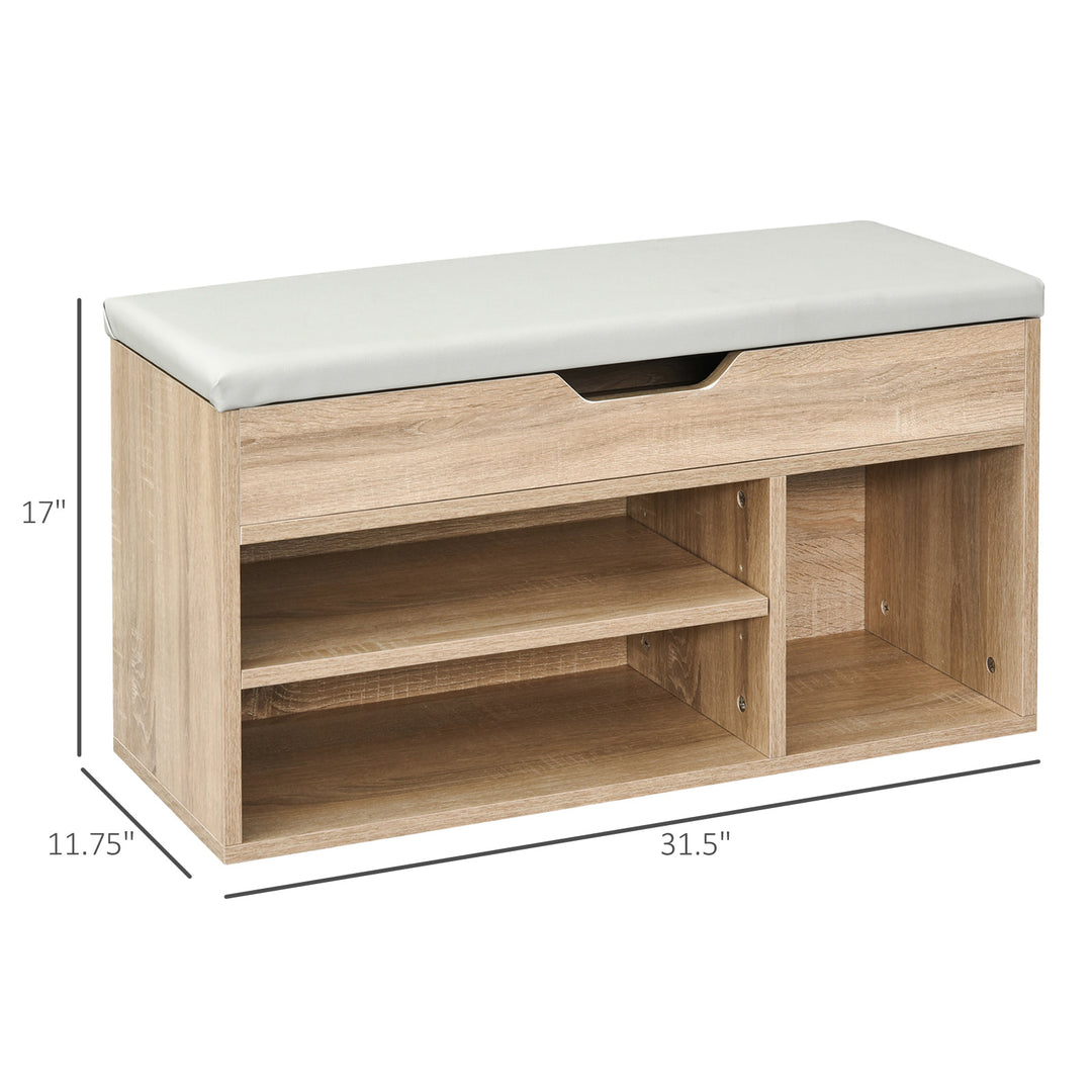 2-Tier Shoe Rack With Bench and Storage Compartments