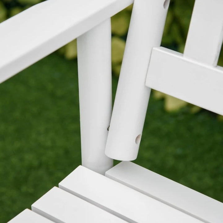 Poplar Wood 2 Seater Glider Porch Swing Bench Loveseat for Outdoor Patio Deck Garden - White