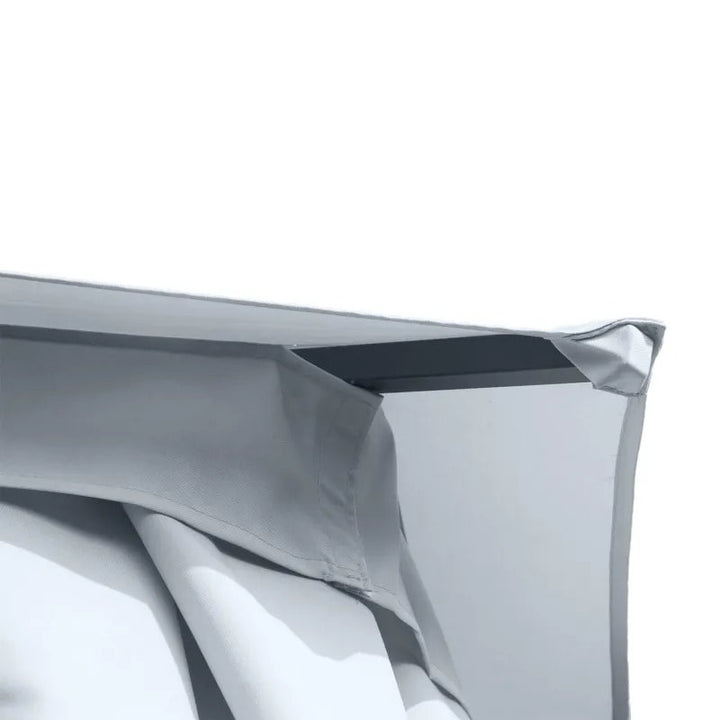 13' Hexagonal Gazebo Canopy Shelter, Tiered Fabric Roof, Rails, Curtains, Netting, Black & Grey