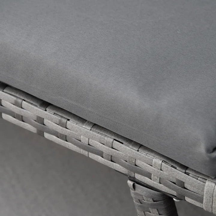 Convertible PE Rattan Wicker Chaise Lounger Loveseat Sofa Futon Bed Outdoor Patio Deck, Grey