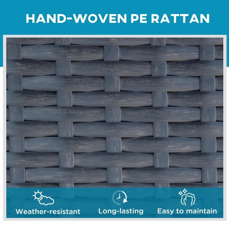 PE Rattan Wicker Sun Lounger Recliner Patio Deck Chaise Chair for Outdoor Garden Pool, Grey