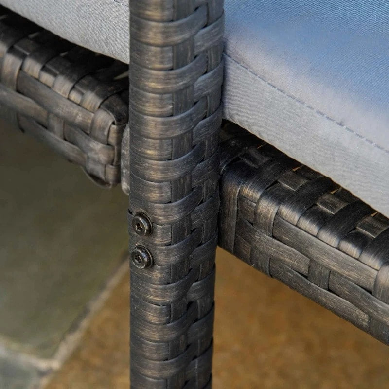 PE Rattan Wicker Sun Lounger Recliner Patio Deck Chaise Chair for Outdoor Garden Pool, Grey