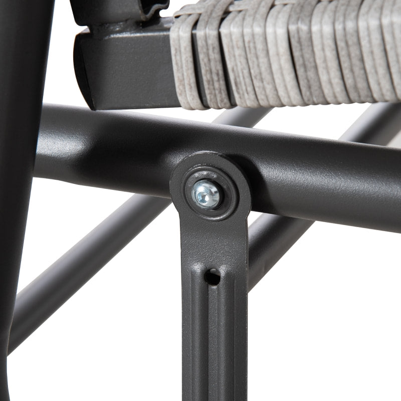 2 Seater PE Rattan Wicker Glider Porch Swing Rocking Bench Loveseat for Patio Deck Garden, Grey