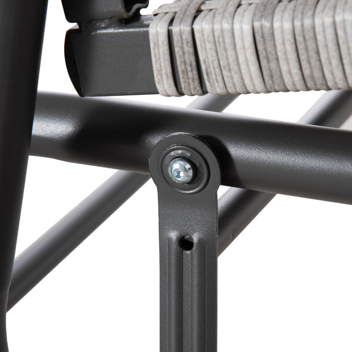 2 Seater PE Rattan Wicker Glider Porch Swing Rocking Bench Loveseat for Patio Deck Garden, Grey