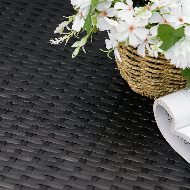 2 Seater PE Rattan Wicker Glider Porch Swing Rocking Bench Loveseat, Patio Deck Garden, Black