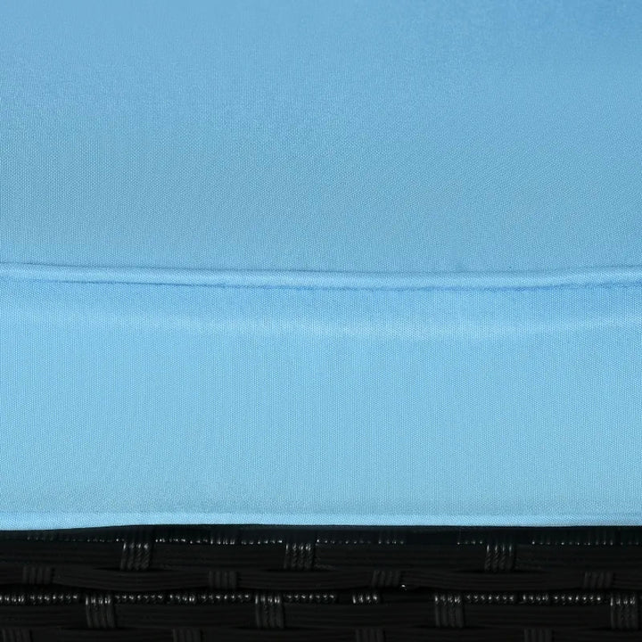 4pc Premium PE Rattan Wicker Galv Steel Conversation Set w Cushions, Outdoor Patio, Black, Blue