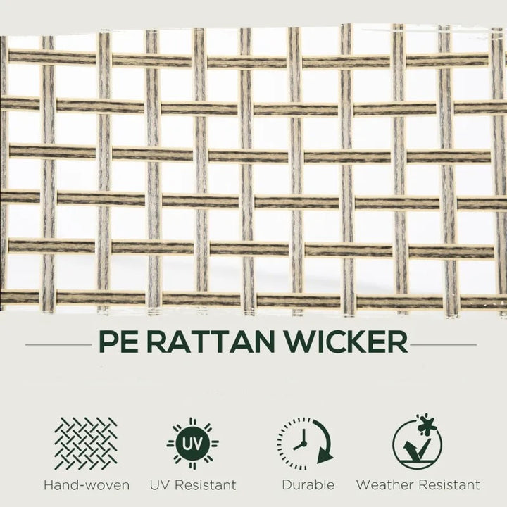 7pc Premium PE Rattan Wicker Outdoor Patio Dining Table w 6 Armchairs, Cushions - Black & Tan