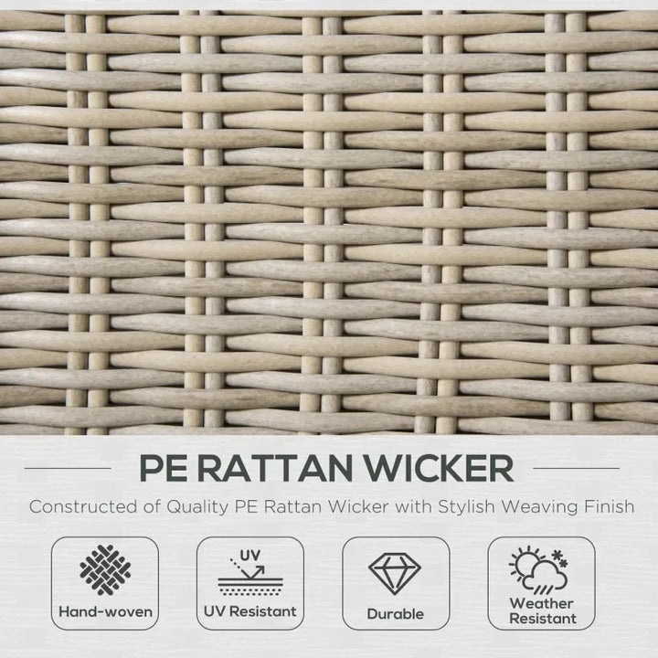 4pc PE Rattan Wicker Conversation Loveseat Furniture w Cushions, Outdoor Patio - Khaki, Beige