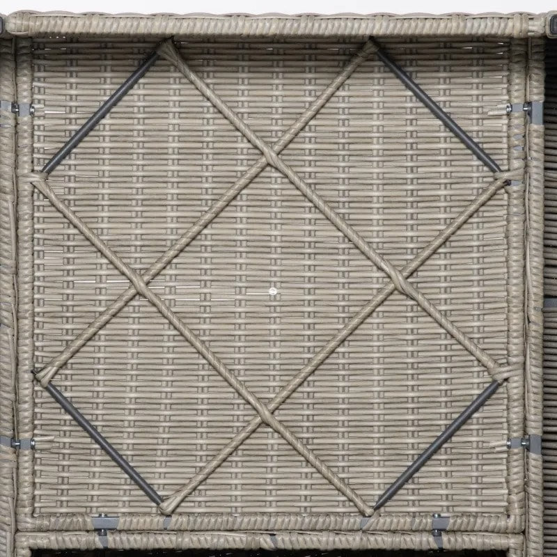 4pc PE Rattan Wicker Conversation Loveseat Furniture w Cushions, Outdoor Patio - Khaki, Beige