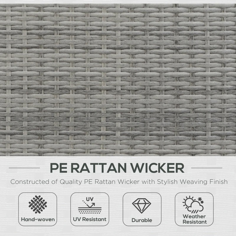 Double Rattan Wicker Sun Lounger Loveseat Chaise Day Bed w Cushions Outdoor Patio, Grey & Beige