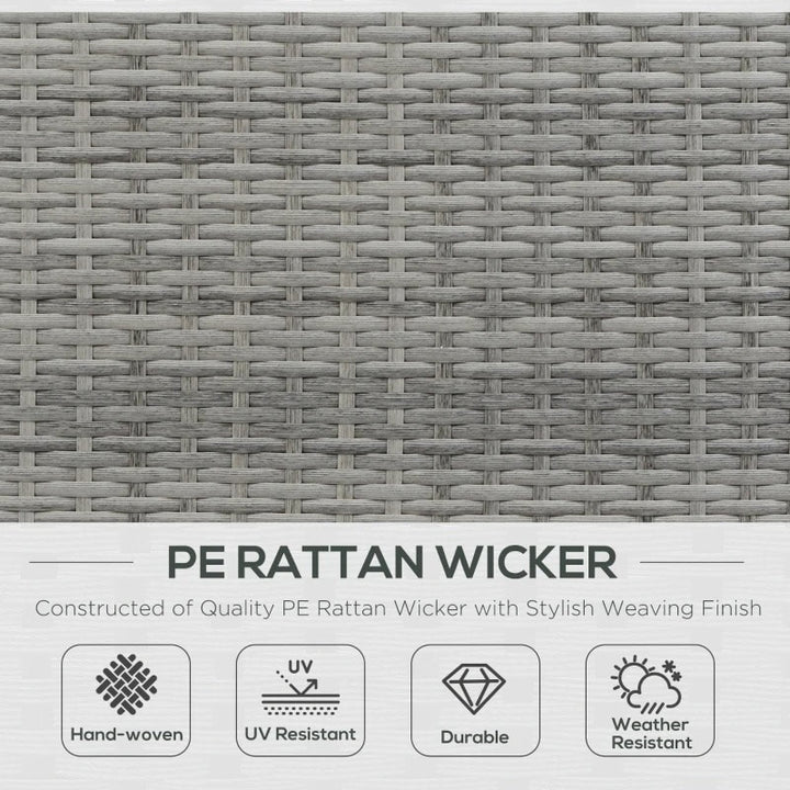 Double Rattan Wicker Sun Lounger Loveseat Chaise Day Bed w Cushions Outdoor Patio, Grey & Beige