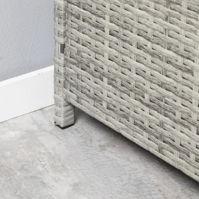 Double Rattan Wicker Sun Lounger Loveseat Chaise Day Bed w Cushions Outdoor Patio, Grey & Beige