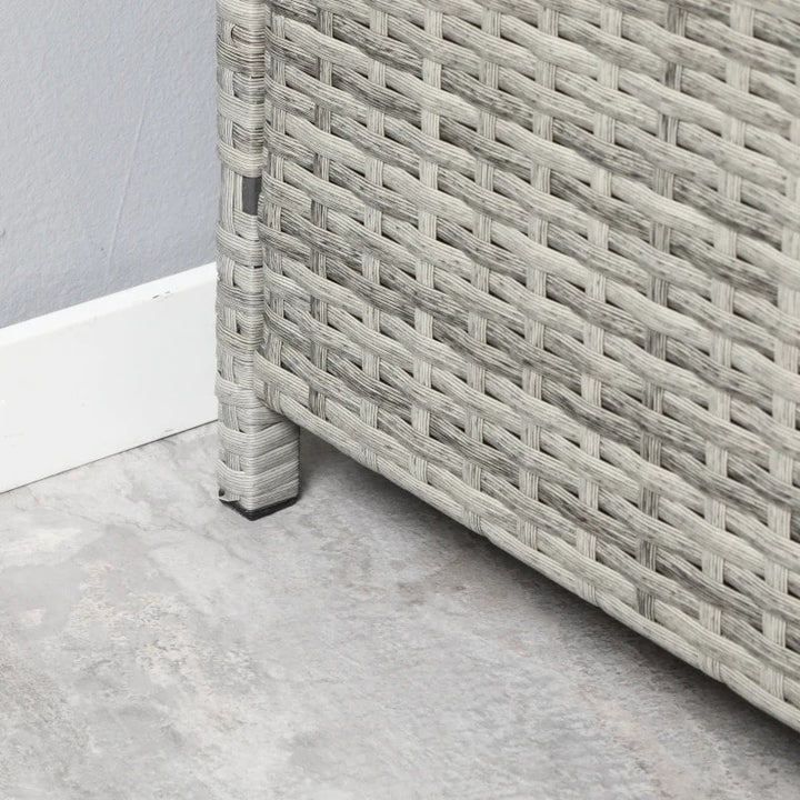 Double Rattan Wicker Sun Lounger Loveseat Chaise Day Bed w Cushions Outdoor Patio, Grey & Beige