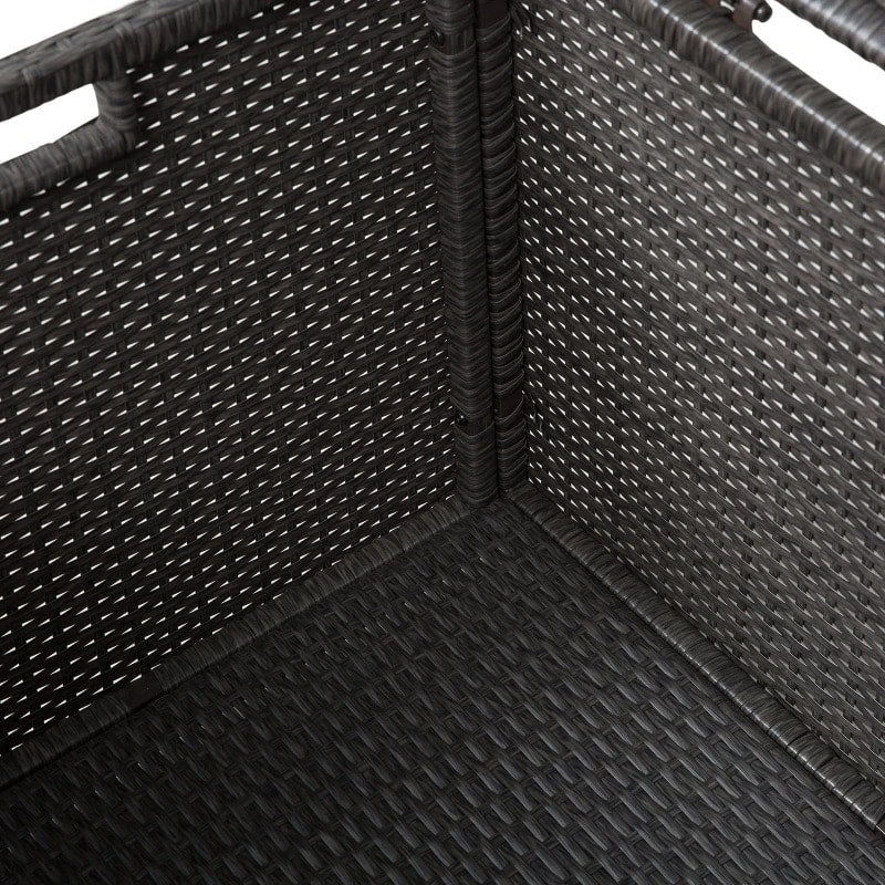 52" PE Rattan Wicker Lightweight Storage Deck Box Coffee Table Indoor Outdoor Patio, Dark Brown