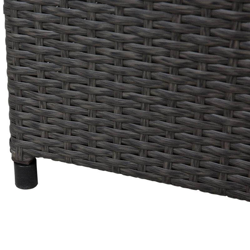 52" PE Rattan Wicker Lightweight Storage Deck Box Coffee Table Indoor Outdoor Patio, Dark Brown