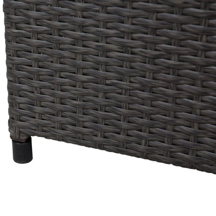 52" PE Rattan Wicker Lightweight Storage Deck Box Coffee Table Indoor Outdoor Patio, Dark Brown