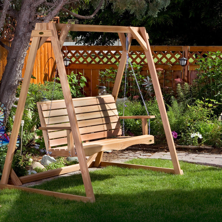 6’ Canadian Made Outdoor Porch Garden A Frame w Swing Seat, DIY Kit, Western Red Cedar Wood