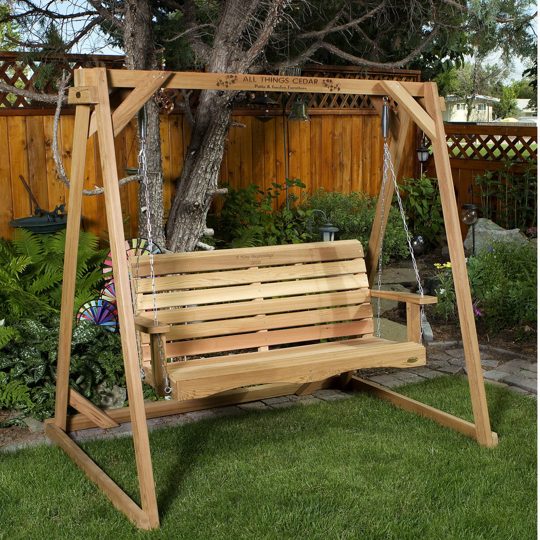 6’ Canadian Made Outdoor Porch Garden A Frame w Swing Seat, DIY Kit, Western Red Cedar Wood