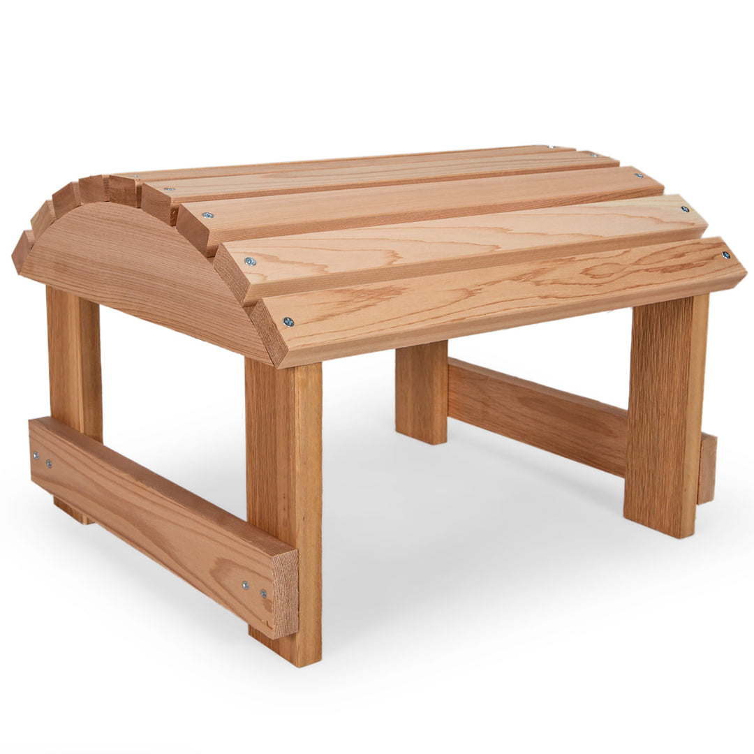 Canadian Made Cedar Ottoman Footstool for Muskoka Adirondack Outdoor Patio Chair, Western Red