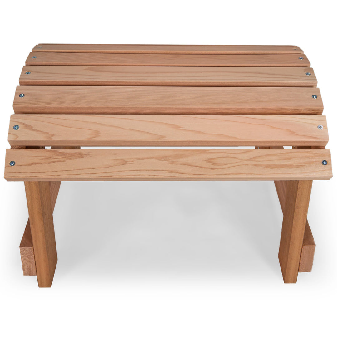 Canadian Made Cedar Ottoman Footstool for Muskoka Adirondack Outdoor Patio Chair, Western Red