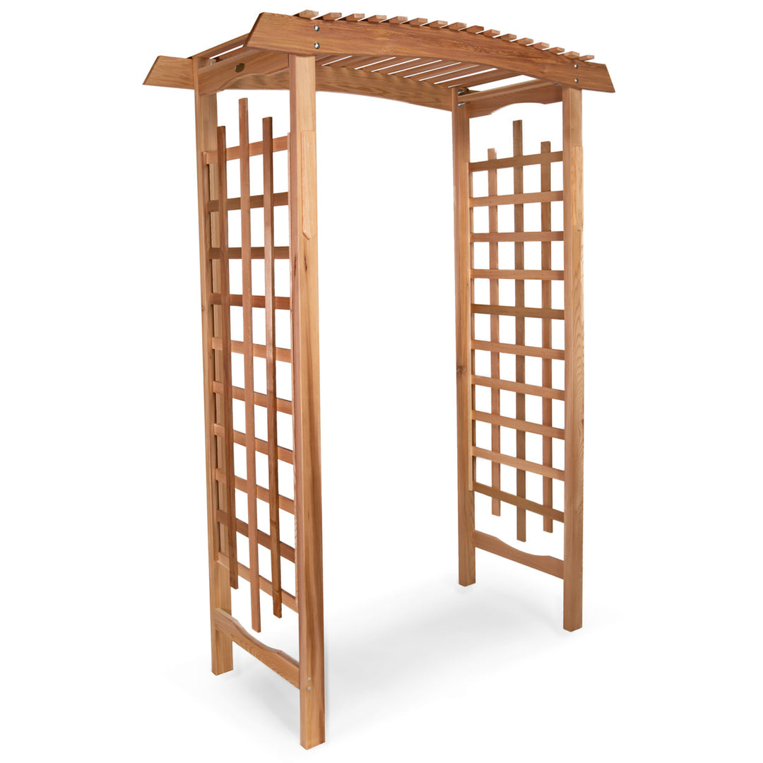6.5'H x 5'W Canadian Made Garden Arbor Arch Pergola Trellis DIY Kit, Western Red Cedar Wood