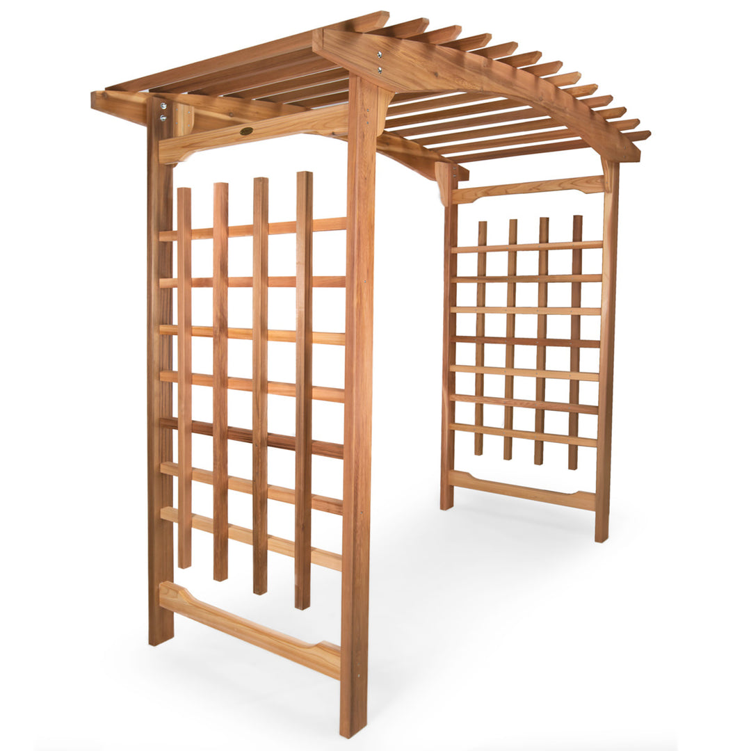 7.25'H x 8'W Canadian Made Garden Pagoda Wedding Arbor Pergola DIY Kit, Western Red Cedar Wood