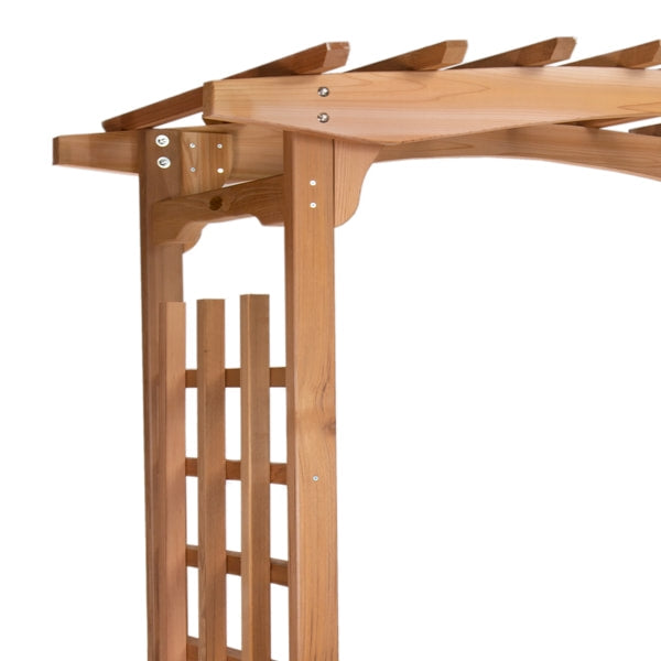 7.25'H x 6'W Canadian Made Garden Pagoda Wedding Arbor Pergola DIY Kit, Western Red Cedar Wood