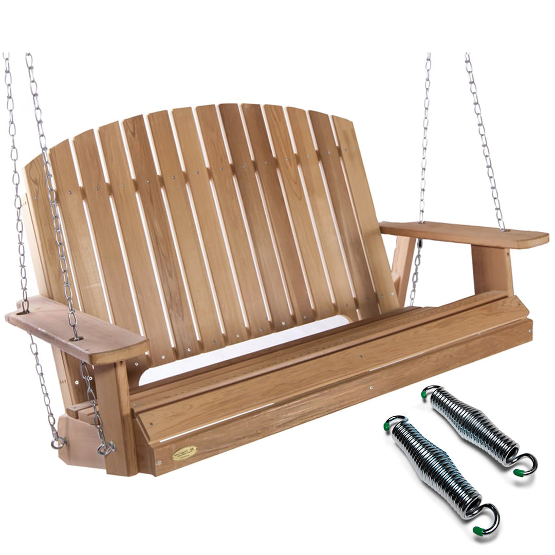 3.5ft Canadian Made Patio Porch Pergola Swing Bench DIY Kit w Springs, Western Red Cedar Wood