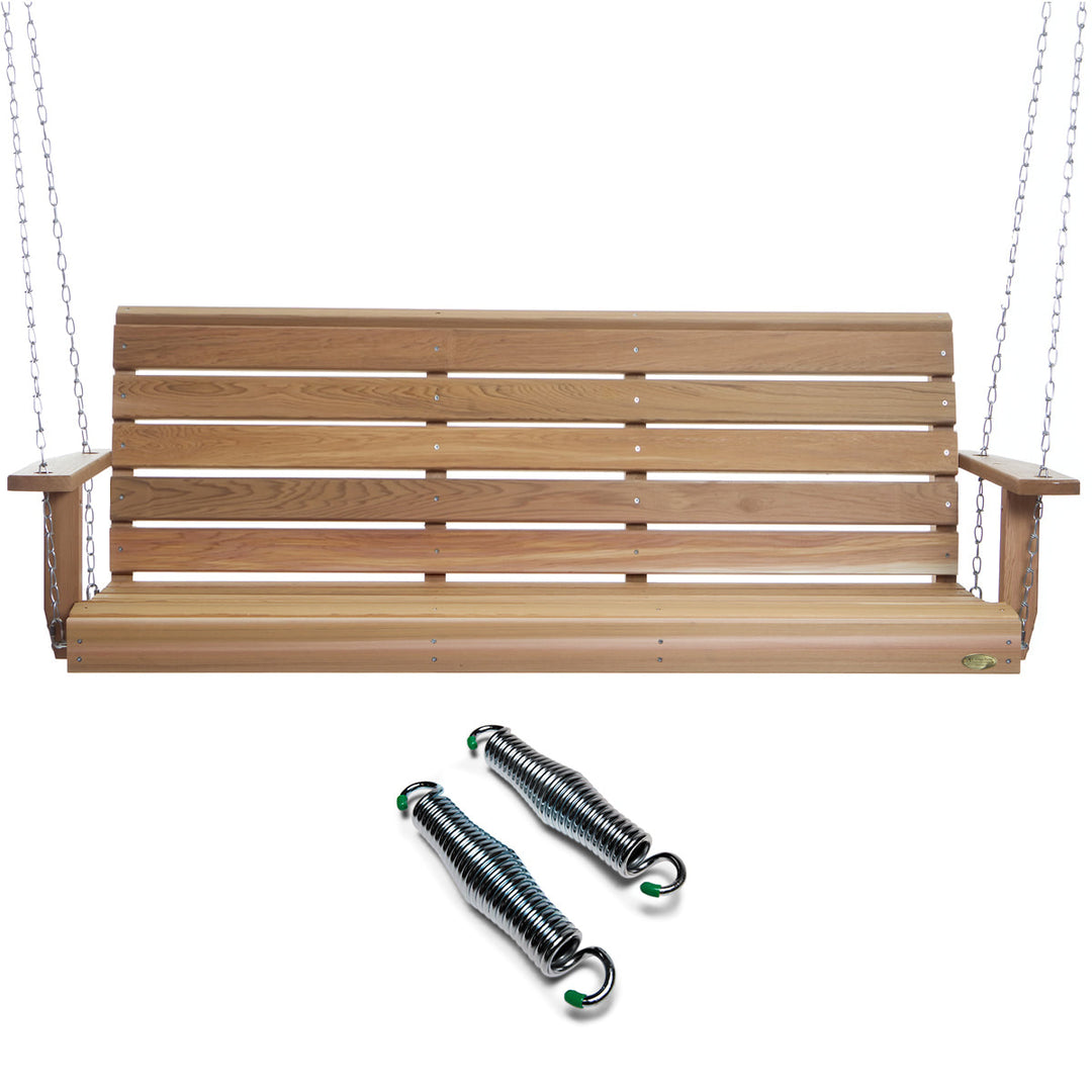 5ft Canadian Made Patio Porch Garden Swing Bench Seat DIY Kit w Springs, Western Red Cedar Wood