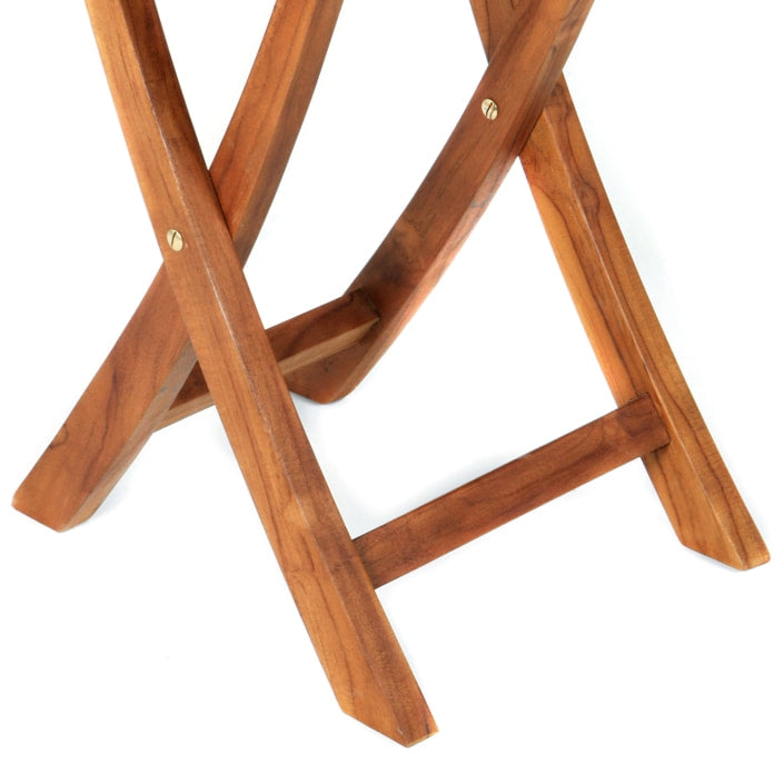 3pc Solid Teak Wood Foldable Bistro Dining Table & 2 Chairs Set, Outdoor Garden Patio, Finished