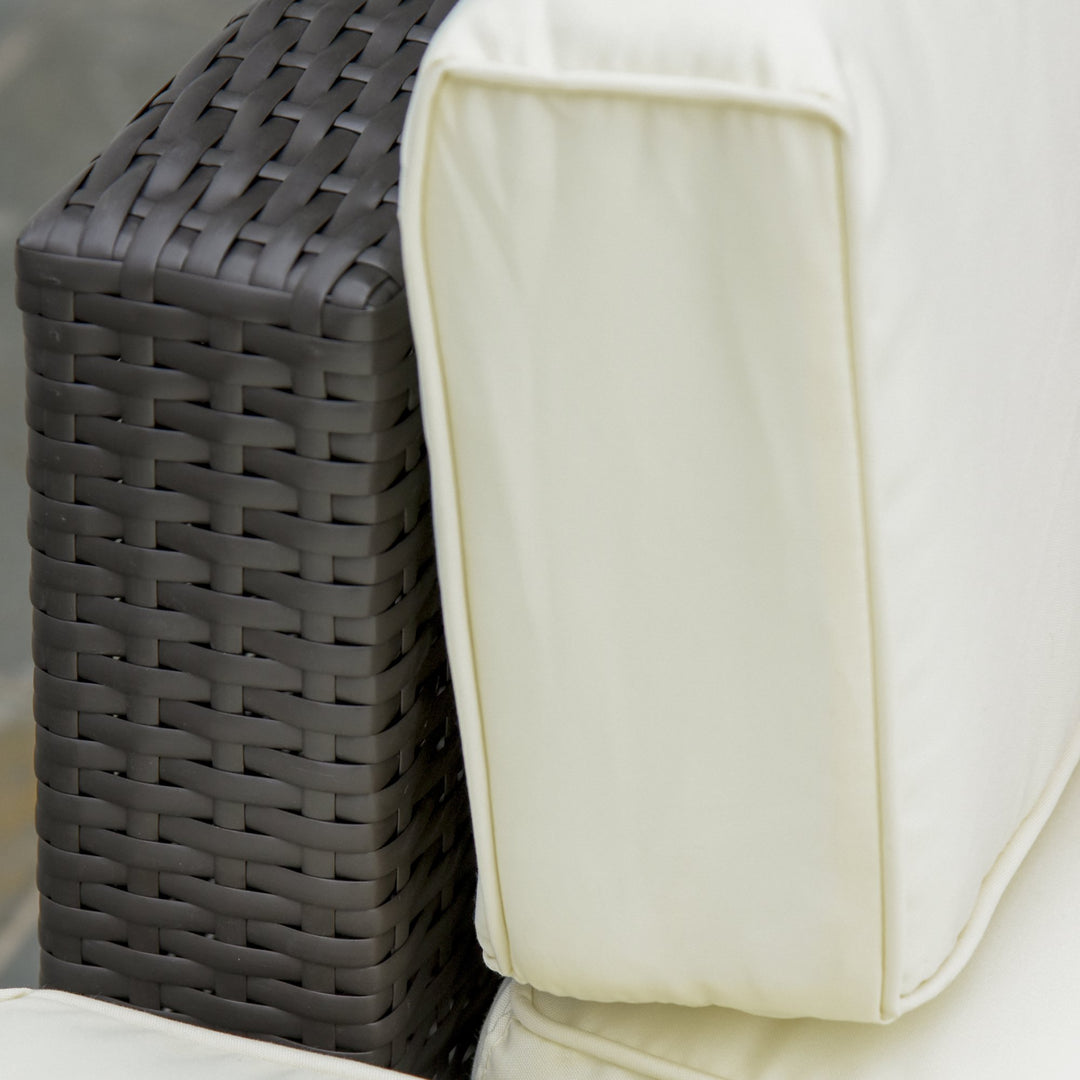 6pc PE Rattan Wicker Conversation Lounge Set w/ Cushions Outdoor Patio - Coffee, Cream White