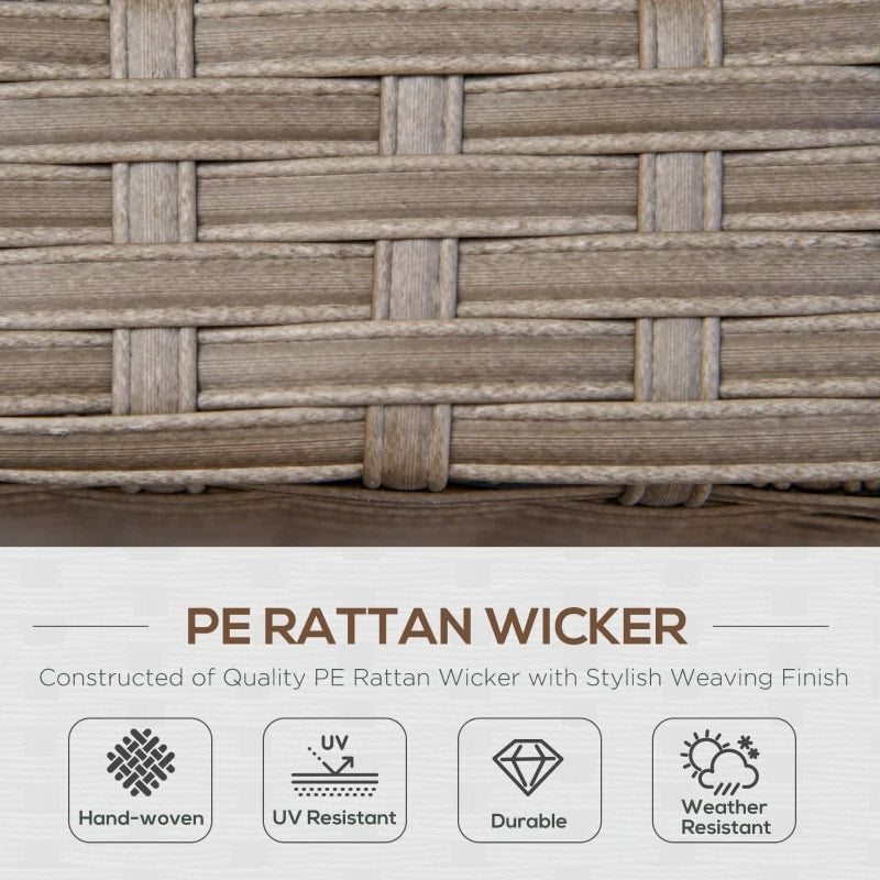 6pc U Shape PE Rattan Wicker Dining Conversation Set w Cushions, Outdoor Patio, Lt Brown, Beige