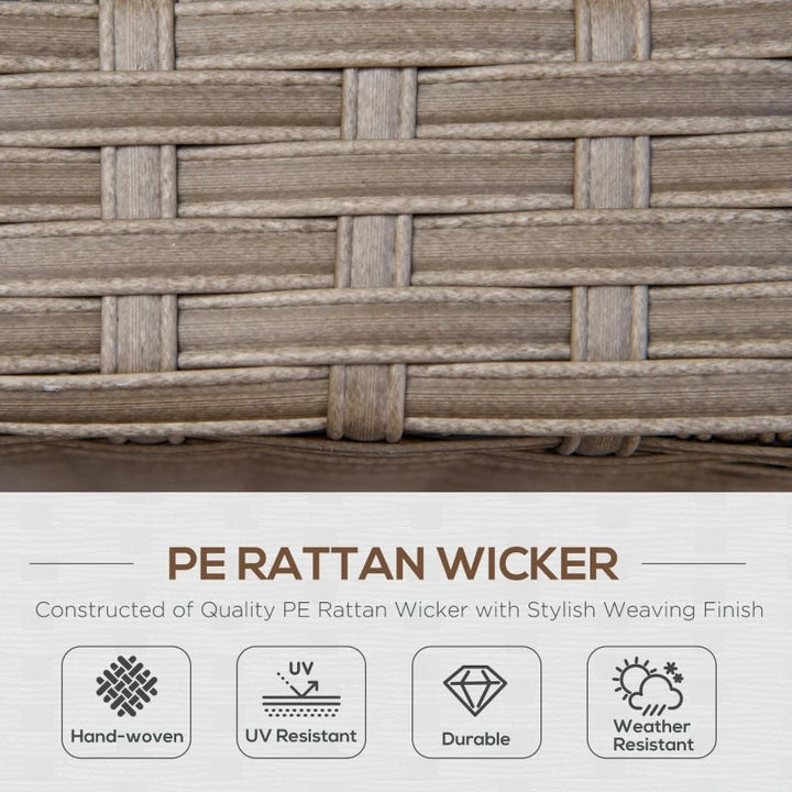 6pc U Shape PE Rattan Wicker Dining Conversation Set w Cushions, Outdoor Patio, Lt Brown, Beige