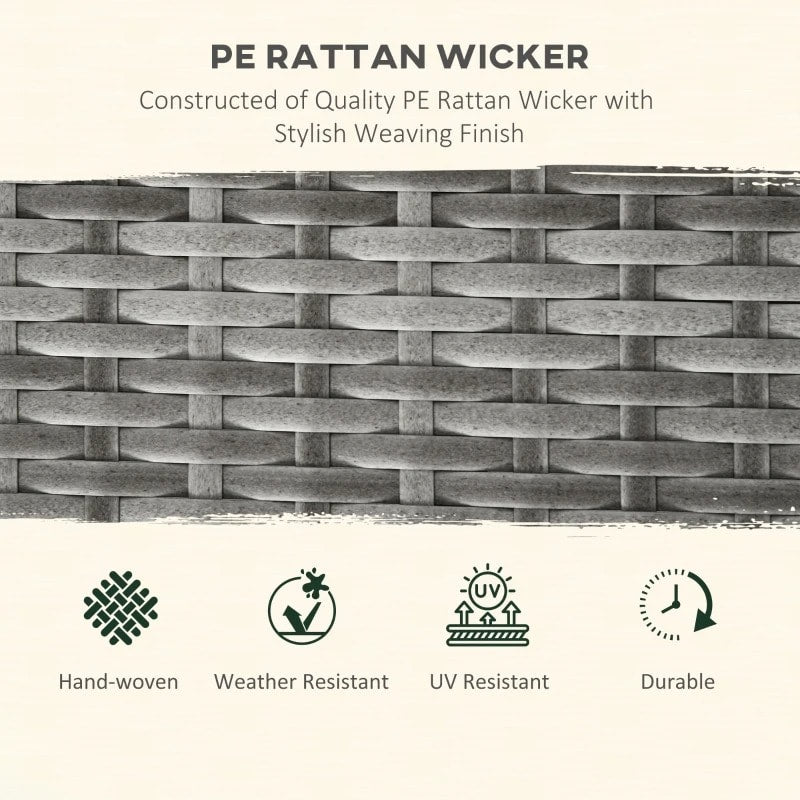 4pc Premium PE Rattan Wicker Galv Steel Conversation Set w Cushions, Outdoor Patio, Mixed Grey