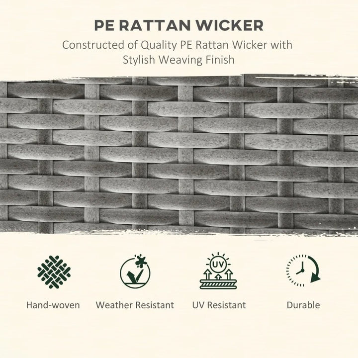 4pc Premium PE Rattan Wicker Galv Steel Conversation Set w Cushions, Outdoor Patio, Mixed Grey