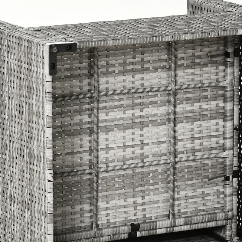 4pc Premium PE Rattan Wicker Galv Steel Conversation Set w Cushions, Outdoor Patio, Mixed Grey