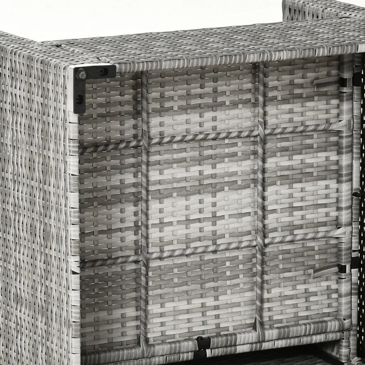 4pc Premium PE Rattan Wicker Galv Steel Conversation Set w Cushions, Outdoor Patio, Mixed Grey