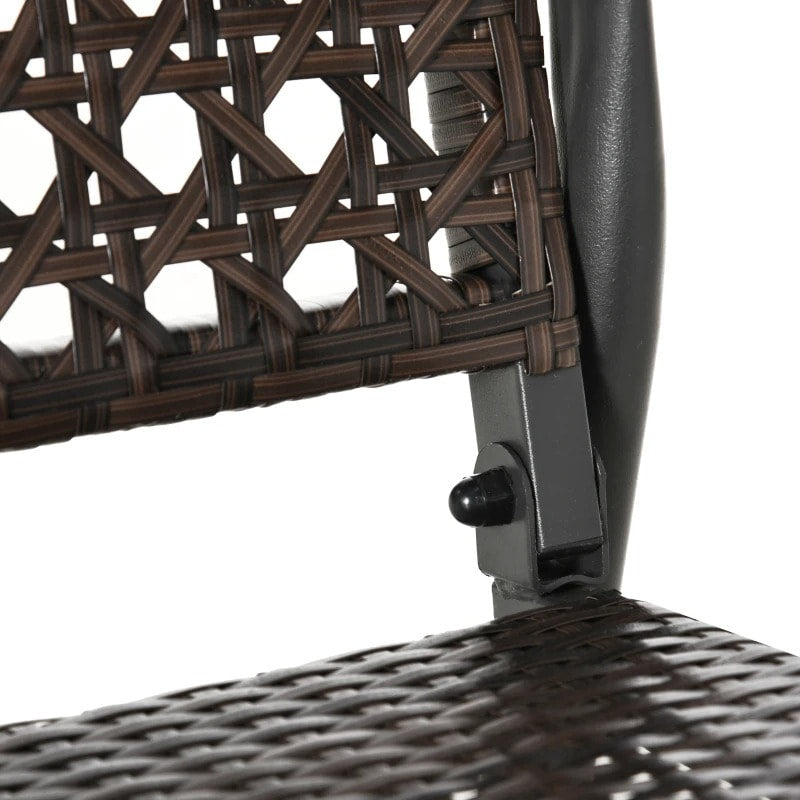 2 Seater PE Rattan Wicker Glider Porch Swing Rocking Bench Loveseat, Patio Deck Garden, Brown