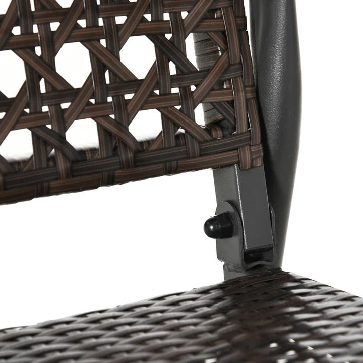 2 Seater PE Rattan Wicker Glider Porch Swing Rocking Bench Loveseat, Patio Deck Garden, Brown