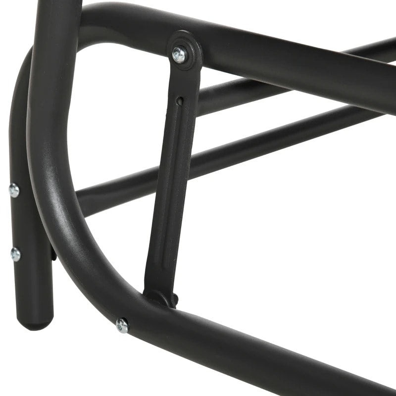 2 Seater PE Rattan Wicker Glider Porch Swing Rocking Bench Loveseat, Patio Deck Garden, Brown