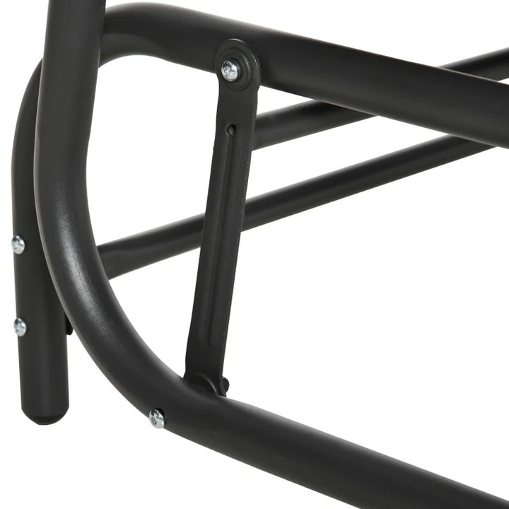 2 Seater PE Rattan Wicker Glider Porch Swing Rocking Bench Loveseat, Patio Deck Garden, Brown