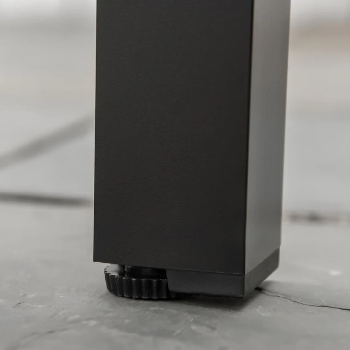 4.6' x 3' Aluminum Anti-Rust Outdoor Patio Dining Table for 6 w Woodgrain Plastic Top, Black