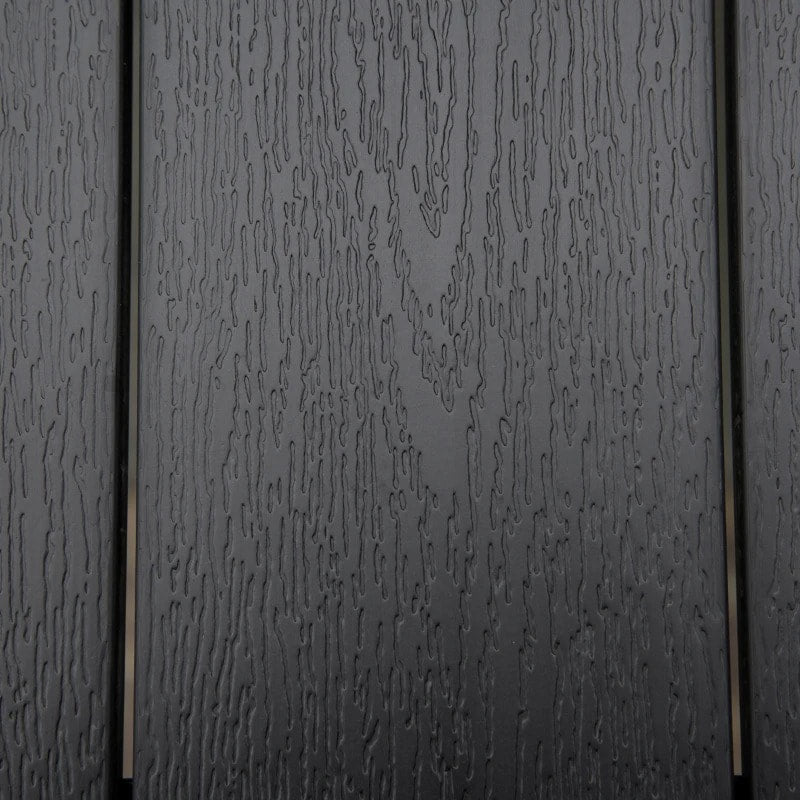 4.6' x 3' Aluminum Anti-Rust Outdoor Patio Dining Table for 6 w Woodgrain Plastic Top, Black