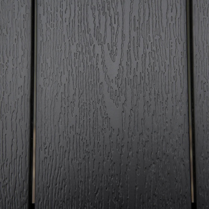 4.6' x 3' Aluminum Anti-Rust Outdoor Patio Dining Table for 6 w Woodgrain Plastic Top, Black