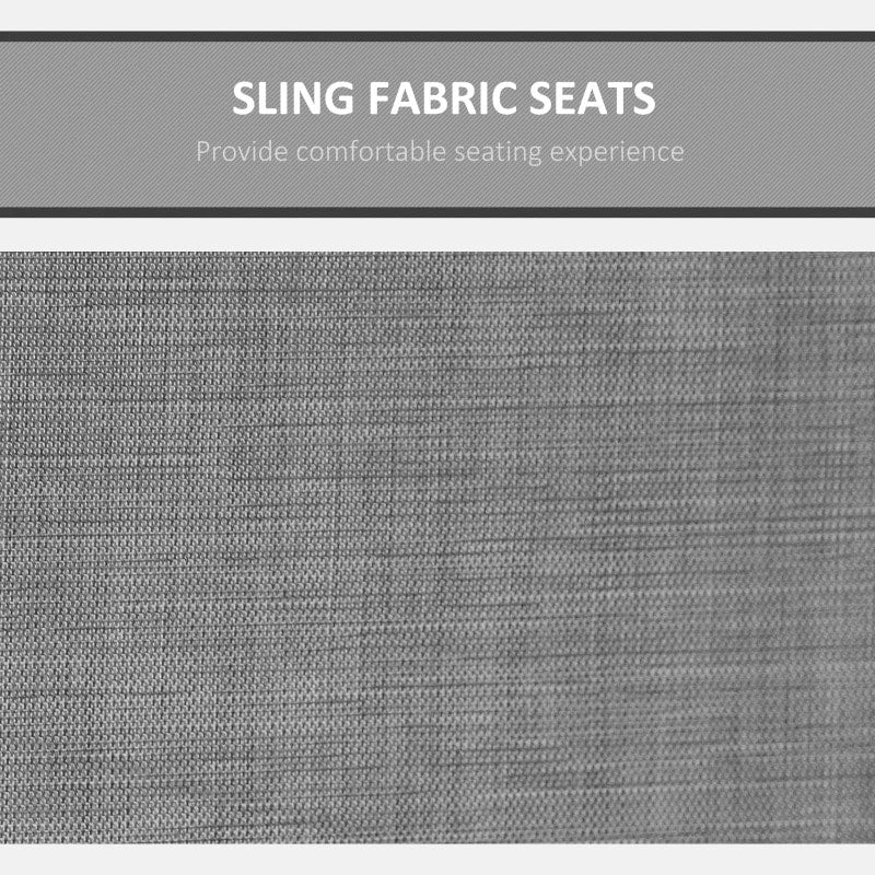 Heavy Duty 3-Seater Mesh Swing Lounger w High Back, Canopy for Outdoor Patio Deck Garden, Grey