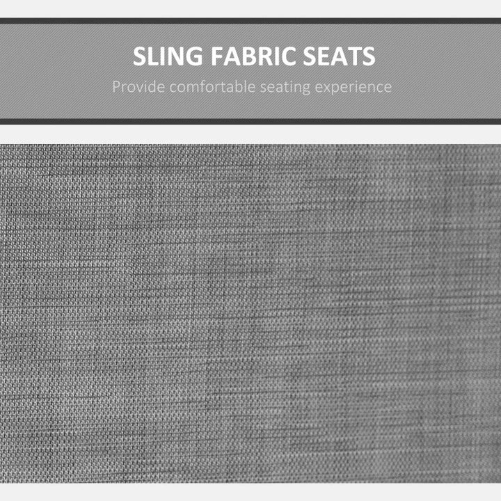 Heavy Duty 3-Seater Mesh Swing Lounger w High Back, Canopy for Outdoor Patio Deck Garden, Grey